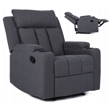 Крісло м'яке розкладне з реклайнером Mebel Elit KOBI Темно-сірий ME.KOBI2/CP/T/FW фото - 7