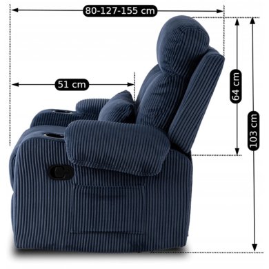 Крісло м'яке розкладне з реклайнером Mebel Elit TORRES Velvet Синій ME.TORRES/GR/SZTR/FW фото - 15