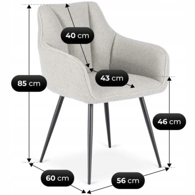 Обідній стілець Mebel Elit NAWARA Boucle Сірий ME.NAWARA/P/CZ/TB/K фото - 9