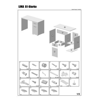 Письменный стол Halmar LIMA B-1 Дуб сонома V-PL-LIMA-B1-SONOMA фото - 2