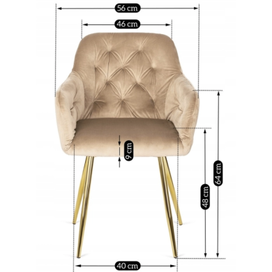 Обеденный стул Mebel Elit RAYA Кремовый ME.RAYA/KR/ZL/V/K фото - 5