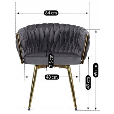 Обідній стілець поворотний Mebel Elit RUBI Welur Сірий ME.RUBI/P/ZL/V/K фото - 9