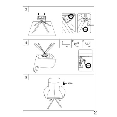 Обеденный стул поворотный Halmar K536 Бежевый V-CH-K/536-KR-BEŻOWY фото - 15