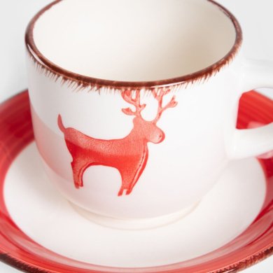 Чашка з блюдцем Homla NULI 250 мл Червоний 230846 фото - 2