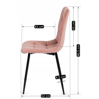 Обеденный стул Mebel Elit PERU Welur Розовый ME.PERU/R/V/K фото - 2