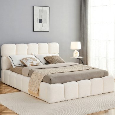 Кровать Mebel Elit MURACJA Boucle 140x200 см Кремовый ME.MURCJA/140/KR/TB/LOZZPOJ