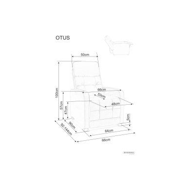 Крісло м'яке розкладне з реклайнером Signal OTUS Velvet Сірий OTUSVSZ фото - 4