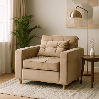 Кресло мягкое раскладное Mebel Elit SOLOR Welur Бежевый ME.SOLOR2/BZ/V/FW фото - 13