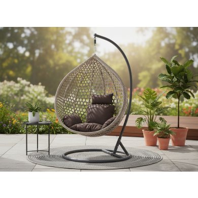 Підвісне крісло-кокон Garden Line XL Сірий FAT0223 фото - 3