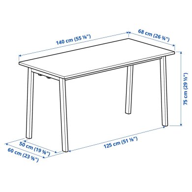 Письменный стол MITTZON Дуб - 4 IKEA Письменный стол MITTZON Дуб (ИКЕА МИЦОН) 79532920 фото - 4
