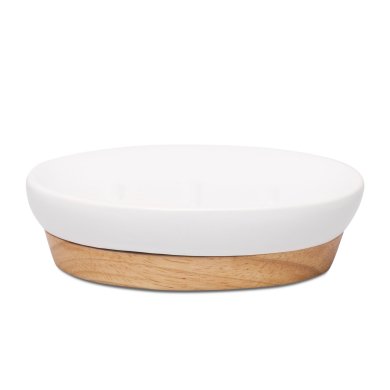 Мыльница Homla JUPITER 12x2 см | Белый / Дерево 156480