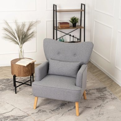 Кресло мягкое Mebel Elit BUNNY Светло-серый ME.BUNNY/JP/DK/T/FW фото - 8