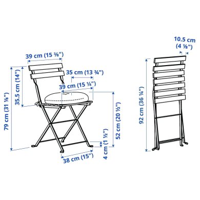 IKEA Комплект складной садовой мебели TARNO Дерево (ИКЕА ТАРН) 39534940 фото - 3