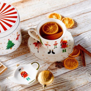 Чашка з блюдцем Homla LICOLA 250 мл Принт 232464 фото - 4