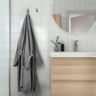 IKEA Халат ROCKAN L/XL 69x112 см Сірий (ИКЕА ROCKÅN) 50392029 фото - 5