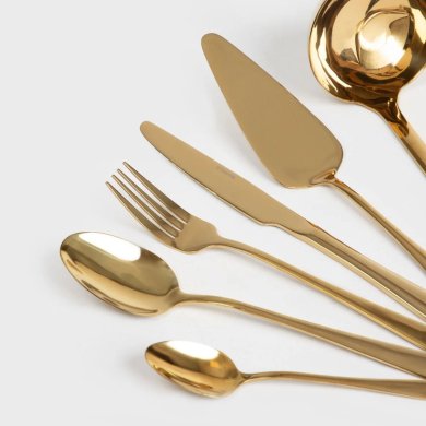 Набор столовых приборов Homla ABELE 18 шт Золотой 236553 фото - 2
