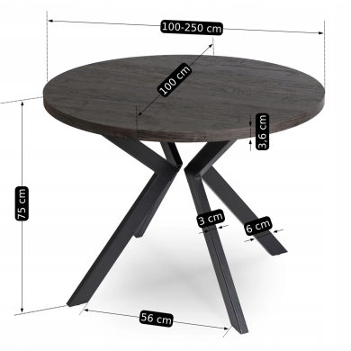 Розкладний обідній стіл Mebel Elit LUKAS Чорний ME.LUKAS/CZ/S фото - 12