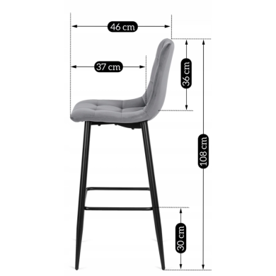 Барний стілець Mebel Elit CLAUS | Сірий - 2 Барний стілець Mebel Elit CLAUS | Сірий ME.CLAUS/P/V/H фото - 2