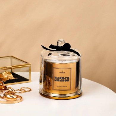 Ароматична свічка Homla MONROE CARNIVAL Jasmine Embers 260 г Золотий 235727 фото - 5