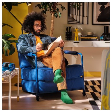 Кресло мягкое раскладное BRANNBOLL Синий - 5 IKEA Кресло мягкое раскладное BRANNBOLL Синий (ИКЕА БРАНБОЛЛ) 70586615 фото - 5