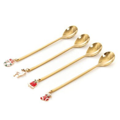 Набор десертных ложек Homla BLANE 4 шт Золотой Набор десертных ложек Homla BLANE 4 шт Золотой 210681