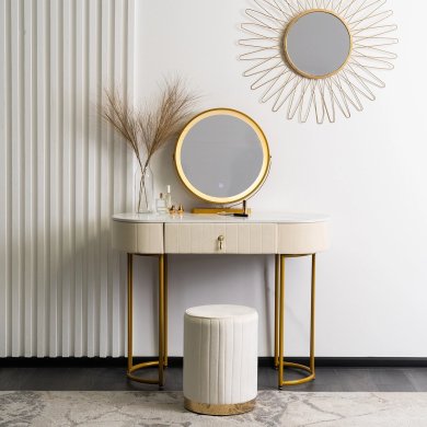 Туалетний стіл з пуфом Mebel Elit ASHLEY Marmur Бежевий ME.ASHLEY/BZ/ZL/B фото - 4