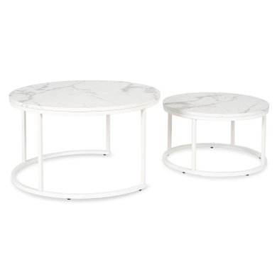 Комплект журнальных столов Mebel Elit JOE MAX Marmur 2 шт Белый - 5 Комплект журнальных столов Mebel Elit JOE MAX Marmur 2 шт Белый ME.MAXJOE/BM/B/L фото - 5