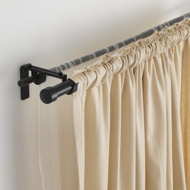 IKEA Штанга карнизу HUGAD 210-385 см Чорний (ИКЕА HUGAD) 50217139 фото - 7