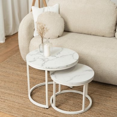 Комплект журнальних столів Mebel Elit JOE Marmur 2 шт Білий ME.JOE/BM/B/L фото - 8