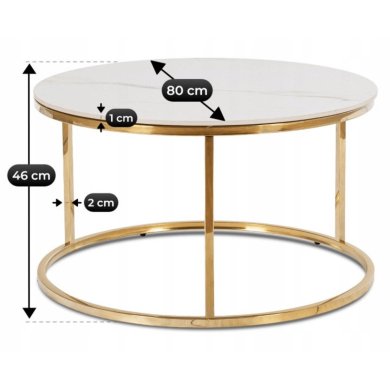Журнальний стіл Mebel Elit VENICE Marmur Білий ME.VENICE/BM/ZL/L фото - 6