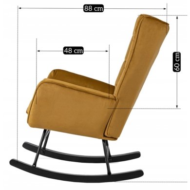 Кресло-качалка мягкое Mebel Elit JACKSON Welur Горчичный ME.JACKSON/CU/V/FW фото - 12