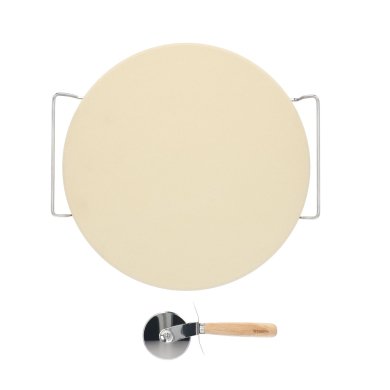 Каменная подставка для пиццы с ножом Homla RINGO 33 см | Бежевый 164677 фото - 3