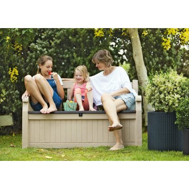 Садова лава з ящиком Keter EDEN Бежевий - 2 Садова лава з ящиком Keter EDEN Бежевий 230398 фото - 2