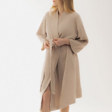 Халат Homla VAFFEL L/XL 70х104 см Бежевый 213463 фото - 5