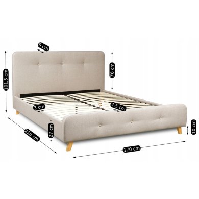 Кровать Mebel Elit MIKEL 160x200 см Бежевый ME.MIKEL/160/BZ/T/LOZ фото - 9
