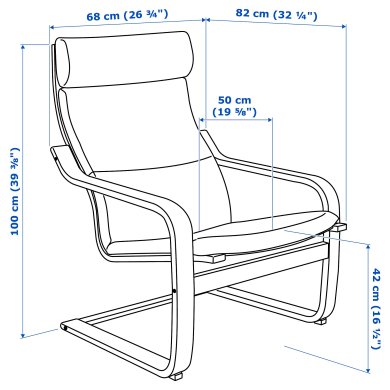 IKEA Крісло-качалка POANG Бежевий (ИКЕА ПОАНГ) 59830586 фото - 6