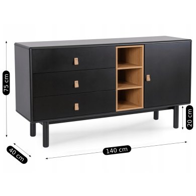 Комод Mebel Elit CASTILLO Чорний - 6 Комод Mebel Elit CASTILLO Чорний ME.CASTILLO/CZ/KOM фото - 6