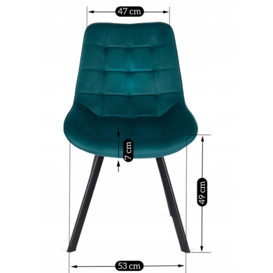 Обідній стілець Mebel Elit RICK Welur Бірюзовий - 3 Обідній стілець Mebel Elit RICK Welur Бірюзовий ME.RICK/T/V/K фото - 3