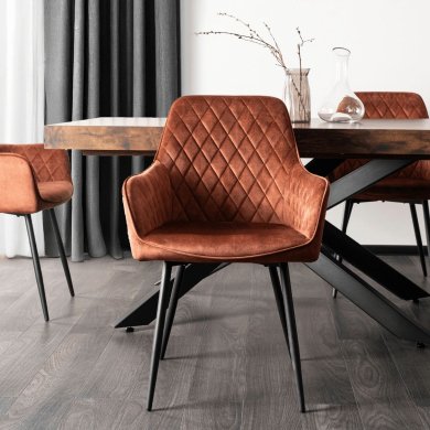 Обідній стілець Mebel Elit BRESSO Welur Рудий ME.BRESSO/RD/CZ/V/K фото - 4
