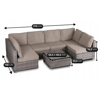 Комплект садовой мебели Mebel Elit COLUMBUS Бежевый ME.COLUMBUS/P/RT/OGR/ZES фото - 8