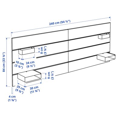 Изголовье кровати NORDLI - 5 IKEA Изголовье кровати NORDLI (ИКЕА НОРДЛИ) 90372977 фото - 5