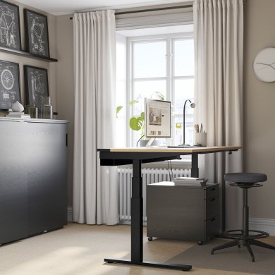 IKEA Письмовий стіл для роботи сидячи/стоячи MITTZON Дуб (ИКЕА МИЦОН) 29530235 фото - 4