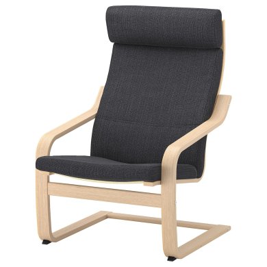 IKEA Кресло-качалка с подставкой POANG Темно-серый (ИКЕА ПОАНГ) 69484255 фото - 8