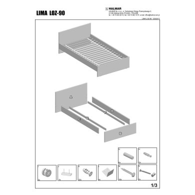 Ліжко Halmar Lima | 90х200 / Дуб Сонома V-PL-LIMA-LOZ_90-SONOMA фото - 2