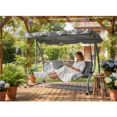 Садова гойдалка Garden Line 210х120х170 см Сірий KRE9771 фото - 10