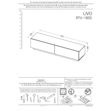 Тумба під ТВ Halmar Livo RTV-160S | Білий V-PL-LIVO-RTV-160S-BIAŁY фото - 3