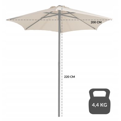 Садовый зонт Kontrast DETROIT 200 см Бежевый - 8 Садовый зонт Kontrast DETROIT 200 см Бежевый 5.06.27601 фото - 8