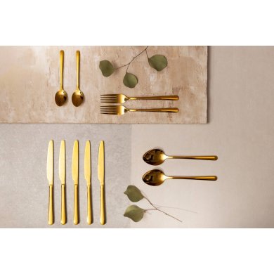 Набір столових приборів Homla Lugano Homla 24 шт. | Золотий - 13 Набір столових приборів Homla Lugano Homla 24 шт. | Золотий 215816 фото - 13