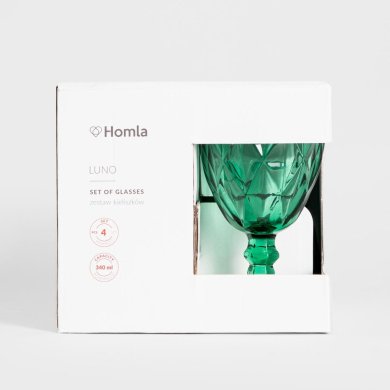 Набор бокалов для вина Homla LUNO 340 мл 4 шт Зеленый 239815 фото - 4