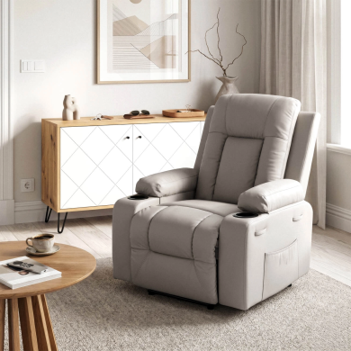 Крісло м'яке розкладне масажне з реклайнером Mebel Elit BOX Сірий ME.BOX/P/E/FW фото - 13